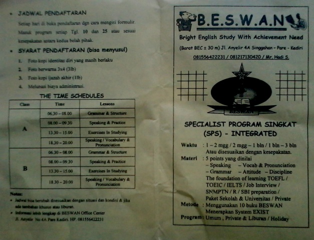 BESWAN (Bright English Study With Achieviment Need)